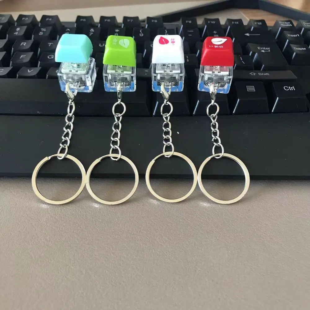 Móc Chìa Khóa Bàn Phím, Nắp Nút Cá, Cầm Tay, Đèn Nền, Công Tắc Cơ Học Bằng Gỗ, Đèn Đầy Màu Sắc, Đèn LED Nút Giải Tỏa Căng Thẳng, Thích Hợp Cho Văn Phòng Và Chơi Game