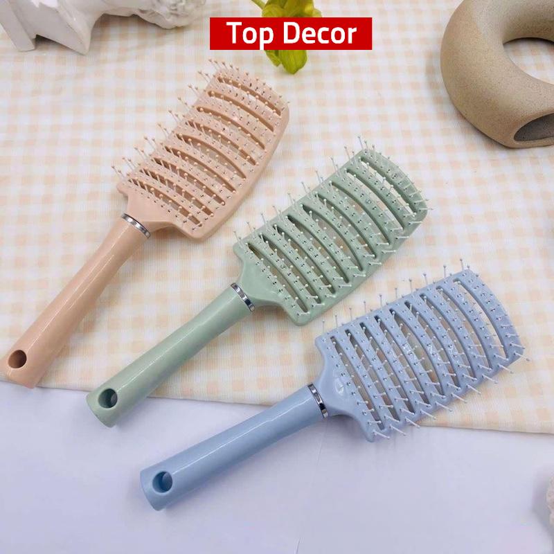 Lược Bán Nguyệt Chải Tóc Gỡ Rối Đa Năng - Lược Chải Làm Tạo Phồng Chân Tóc - Lượt Massage Đầu Mini - Top Decor
