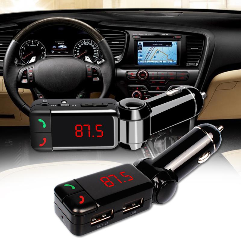 Product Introduction of Car Bluetooth-compatible fm transmitter car kit Hands Free mp3 player wireless radio AUX car charger USB SD 1