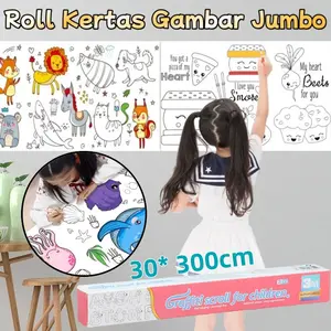 300CM Roll Kertas Gambar Jumbo/Mewarnai Jumbo Dan Besar /Kertas Bisa Jadi/ Buah Stiker Grafiti Lukisan Gulungan Gambar Mainan