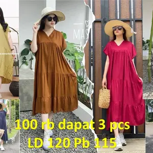 DASTER KANZIA-DASTER MASAYU || 100 RB DAPAT 3 PCS  Dress Nyaman Bahan Rayon