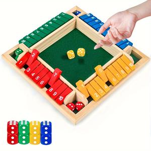 Juego de Cerrar la Caja para 2-4 Jugadores, Juego Familiar de Madera con Dados, Juego de Mesa Clásico para Fiestas y Reuniones, Halloween, Navidad, Entretenimiento