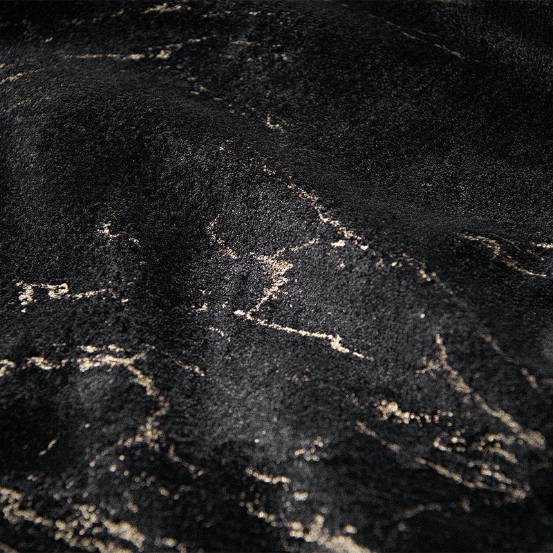 Marble Pattern Black Curtain, 1 Count Retro Room Decor Thickened Curtain, Household Textiles for Home Living Room Bedroom Decor 5