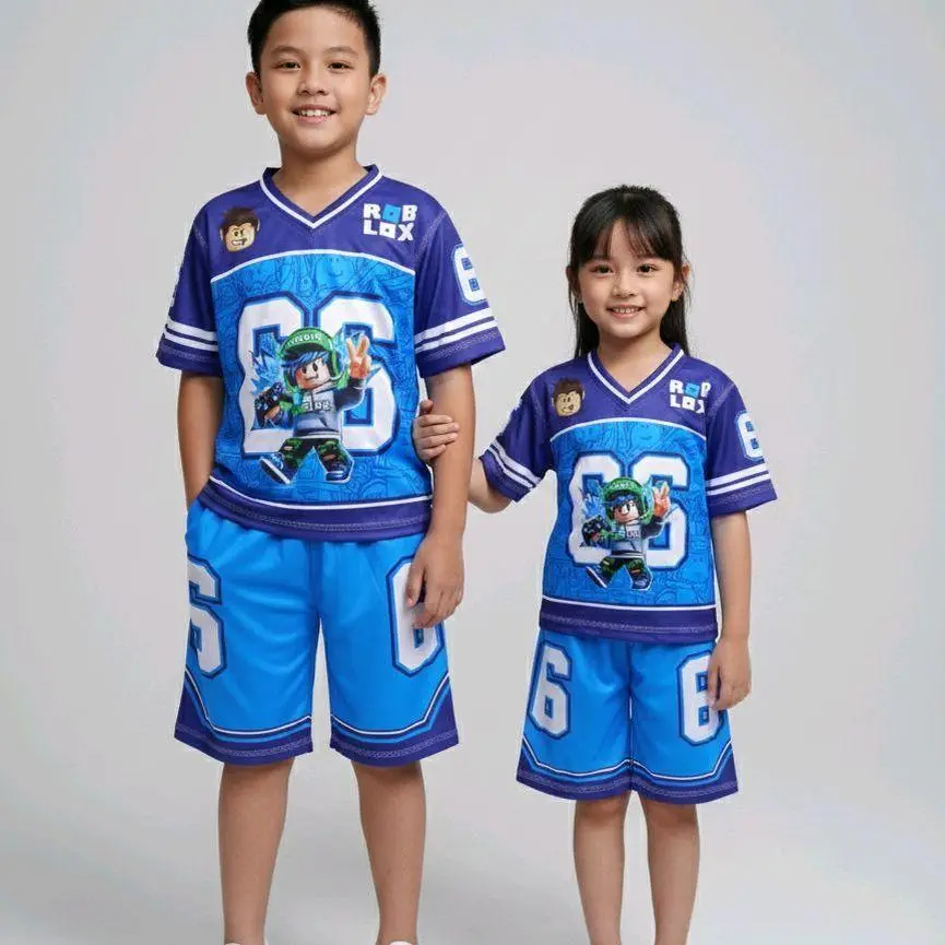 Stelan Anak Jersey Unisex Oversize Roblox 33 Terbaru (Bisa Castom Nama) One Set Free Name Setelan Outdoor Sport Dryfit Stelan Anak Jersey Unisex Oversize Roblox 33 Terbaru (Bisa Castom Nama) One Set Free Name Setelan Outdoor Sport Dryfit