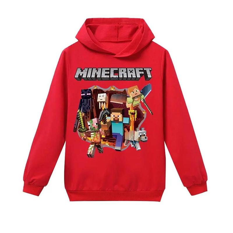 My World Minecraft Children Hooded Hoodie Baby Boy Clothes Casual Tops Spring and Autumn New Kids Trendy Streetwear 0