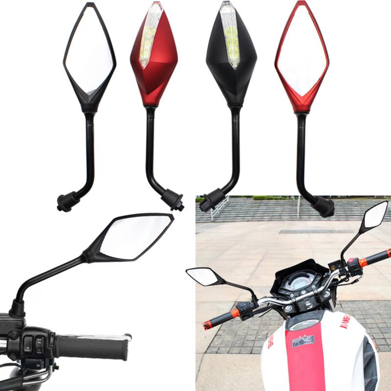 1 Pair Adjustable Rearview Mirrors Set Revesing Mirror Handle Bar End Motorcycle 1