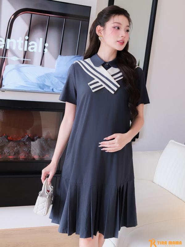 Váy Bầu Công Sở Donna Dress Cao Cấp VTR-100 Đầm Bầu Tira Mama