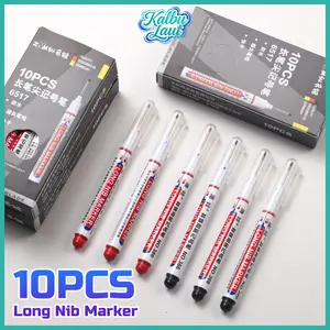 10pcs Long Nib 20mm Marker Oil Based Permanen Waterproof Multifungsi Spidol Kepala Panjang Tahan