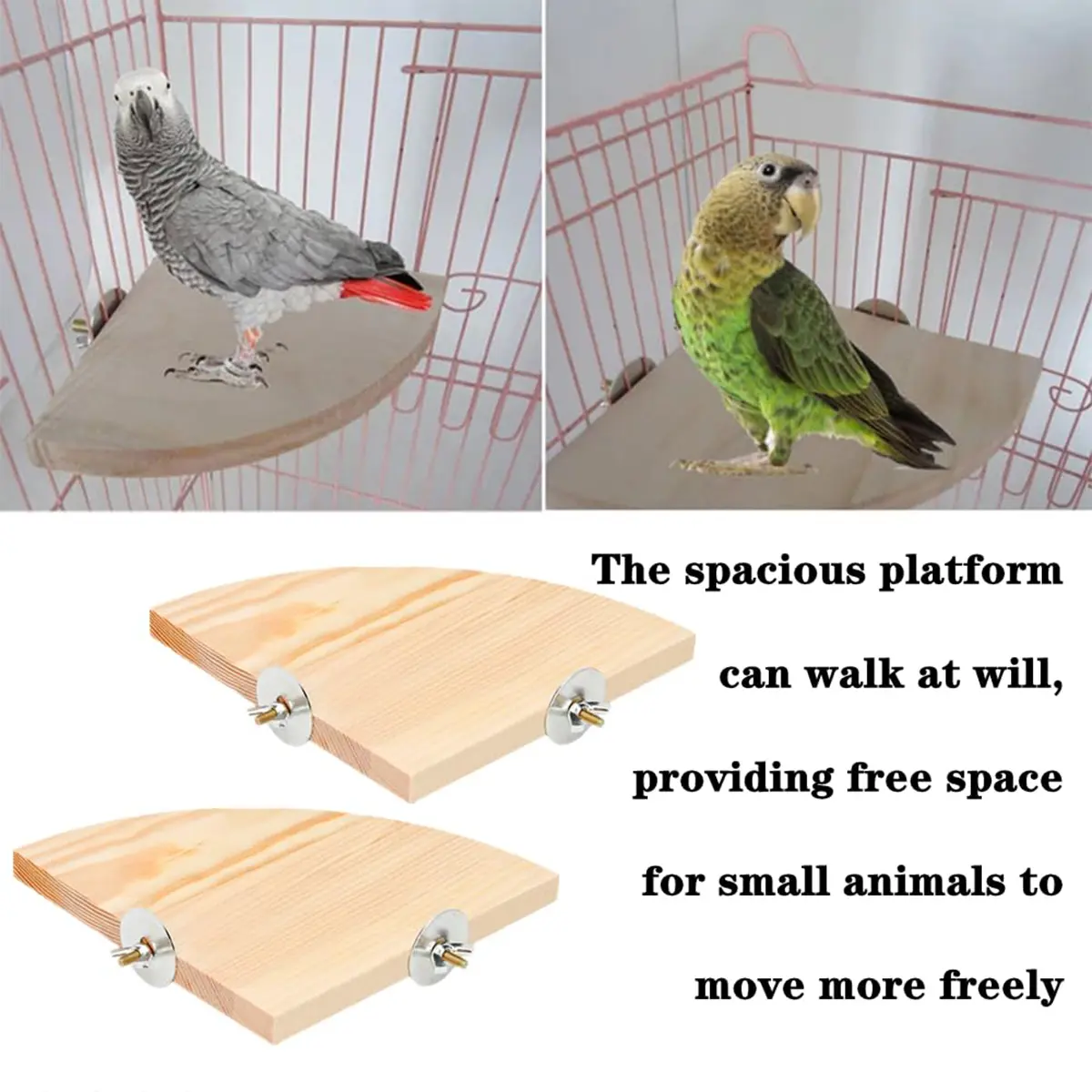 Bird Wood Platform Durable Pet Platform Pet Perch Parrot Perch Fan Shaped Bird Perch Climbing Platform Bird Cage Accessories For Small Animals