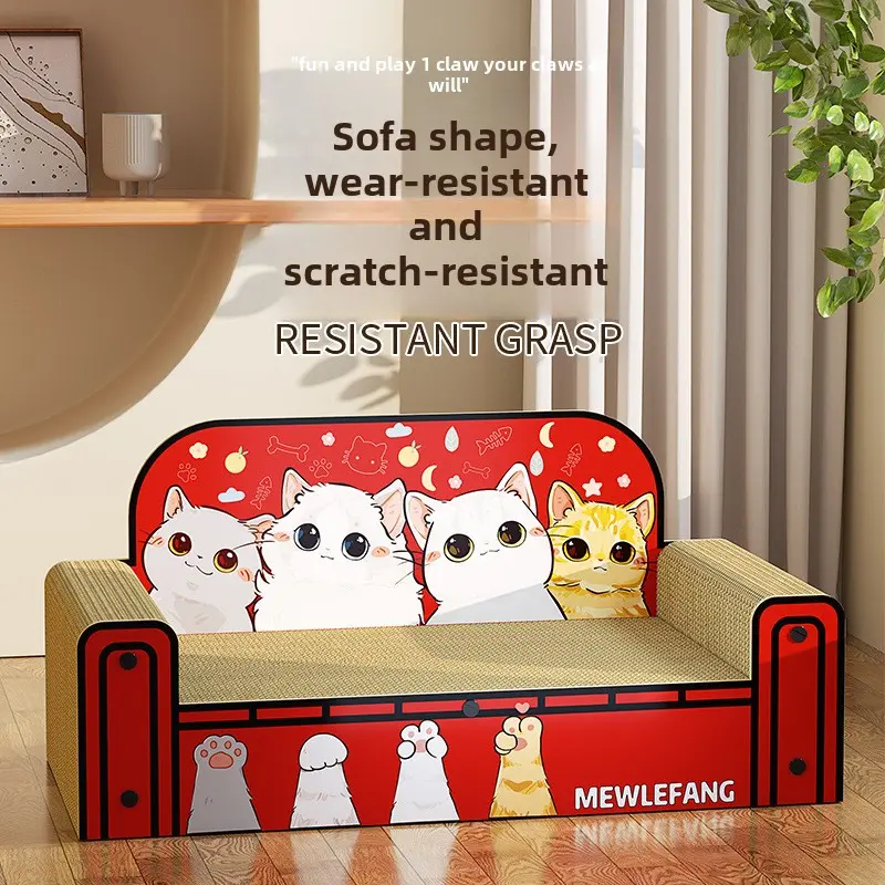 Cat Detachable Self-Hi Toy Sofa Corrugated Paper Cat Scratch Board Grinding Claw Chaise Longue No Dandruff Cat Scratching Board