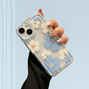 Funda para celular con diseño de flores, funda protectora anticaídas y antigolpes de protección total para iPhone
