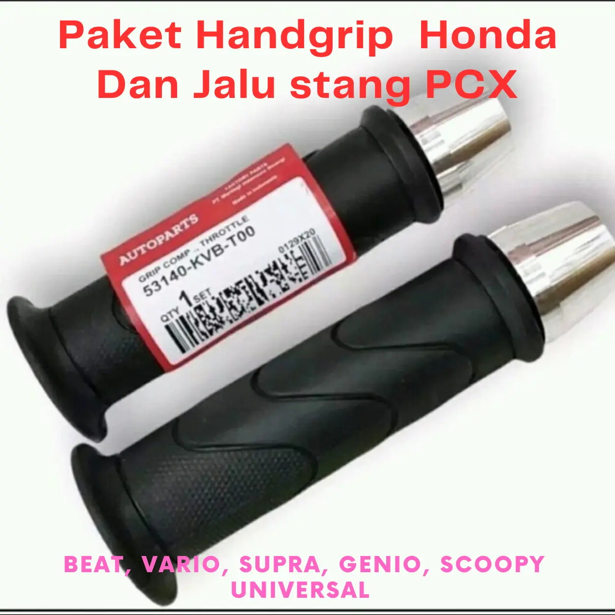 Paket Handgrip Handfat Honda Dan Jalu stang PCX PNP Beat, Vario, Supra, Genio, Scoopy Universal karet motor Motorcycle