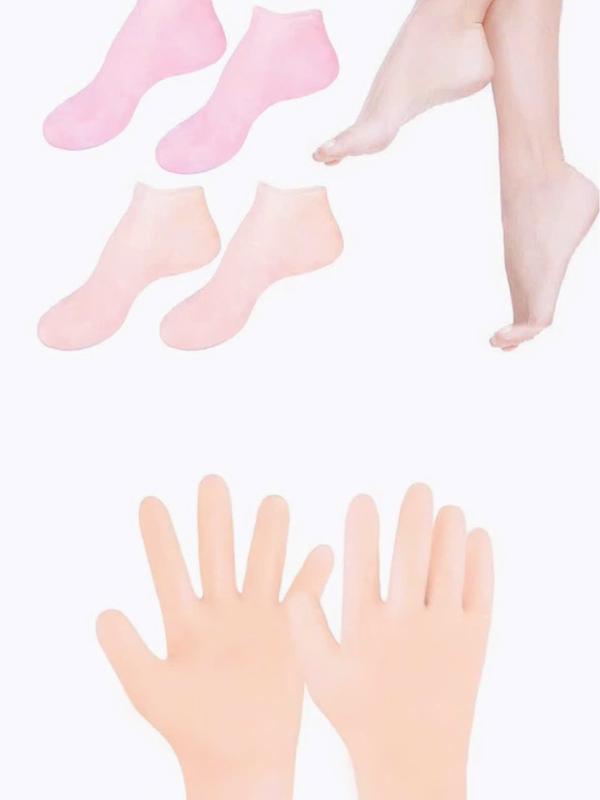 Cặp Vớ Gel Silicon, Tất Ủ Tay Chân Ủ Kem Dưỡng Ẩm Chống Khô Da Nứt Nẻ, Vớ Ủ Chân Chăm Sóc Bàn Chân Cho Nam Nữ