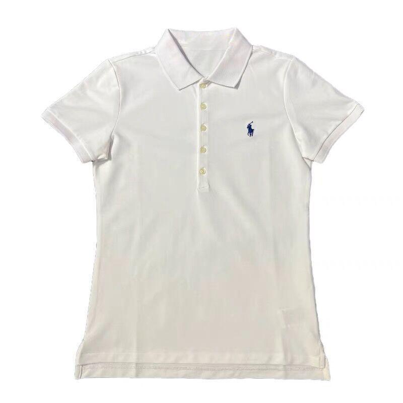 Áo Polo Thêu Logo Ngựa, Dáng Ôm, Ve Áo, Áo Phông Trắng, Phong Cách Đơn Giản, ngắn Tay Nữ, 2772 Người Ca Méo 4