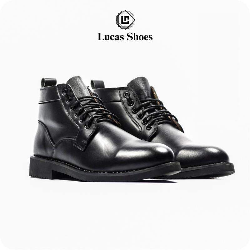 Giày Boots Nam Doc.588 Cổ Lửng, Giày Nam Da Bò Nguyên Tấm - Lucas Shoes bảo hành 1 năm