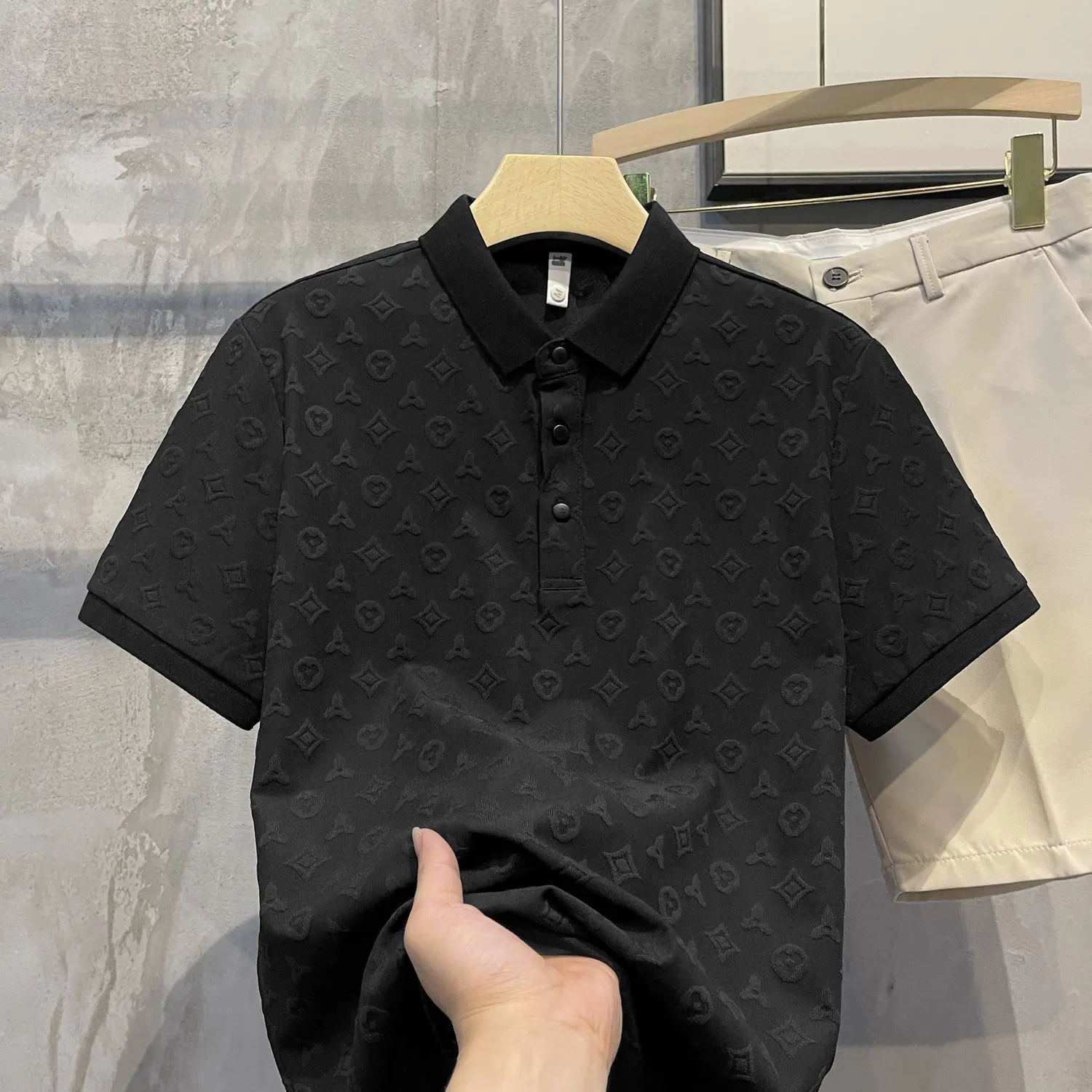 Áo Polo Sọc Jacquard, Dành Cho Nam Giới, Phong Cách Plol, Thời Trang, Pu Shuai, Thường Ngày, Cổ Polo, Áo Phông, Hàng Mới Về, Mùa Hè 2025 Menswear Shirt