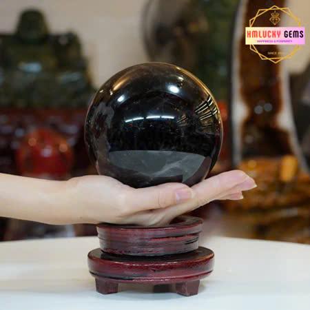 Product Introduction of Quả Cầu Đá Thạch Anh Đen (Tặng Đế Gỗ), Bi Cầu Đá Phong Thủy Tài Lộc, Decor Trang Trí 19