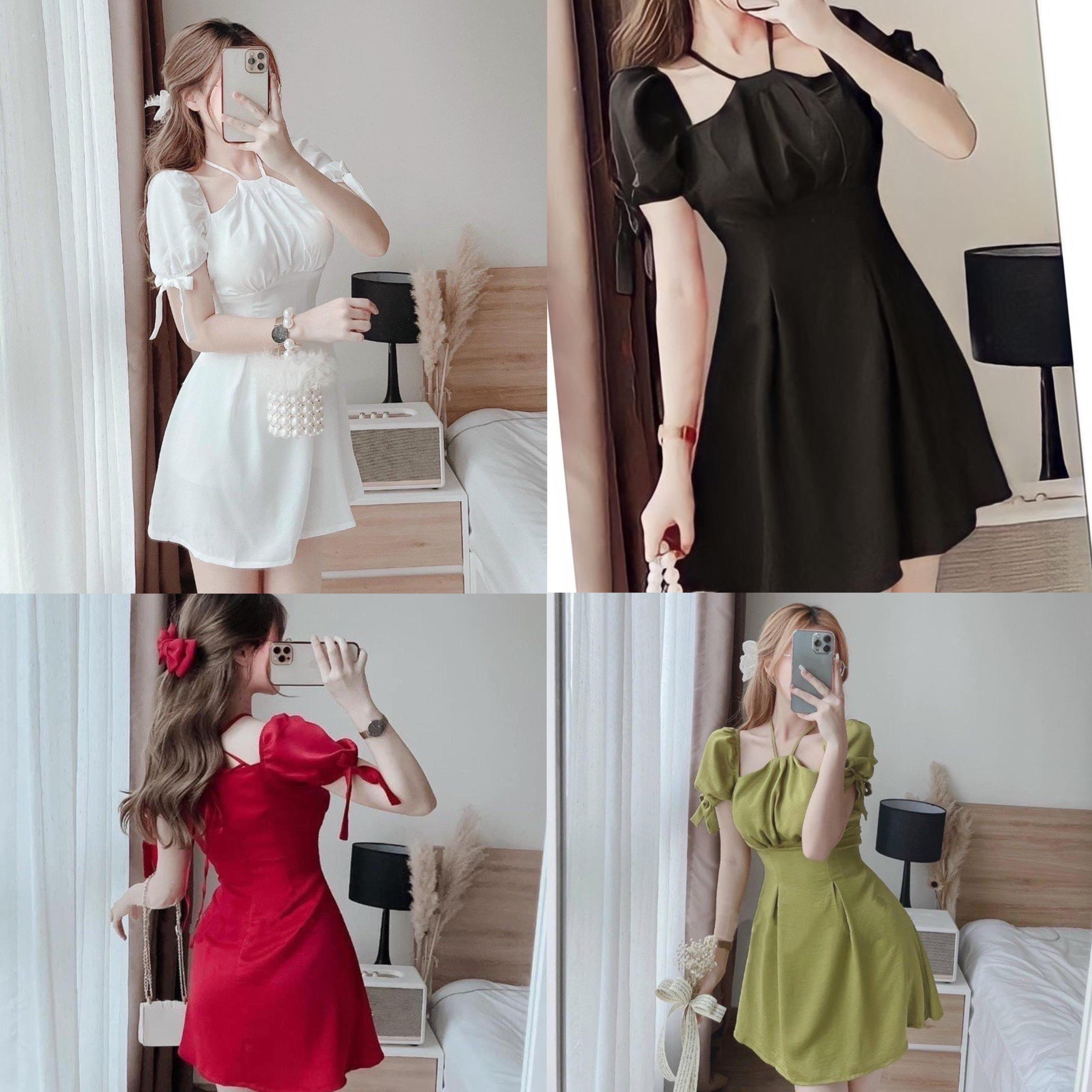[Xả Kho] Thời Trang Bigsize Váy Dự Tiệc Vải Tằm Ướt 50 - 100Kg Dễ Thương Thanh lịch Nữ Dress Voan Đen Women - A.1146