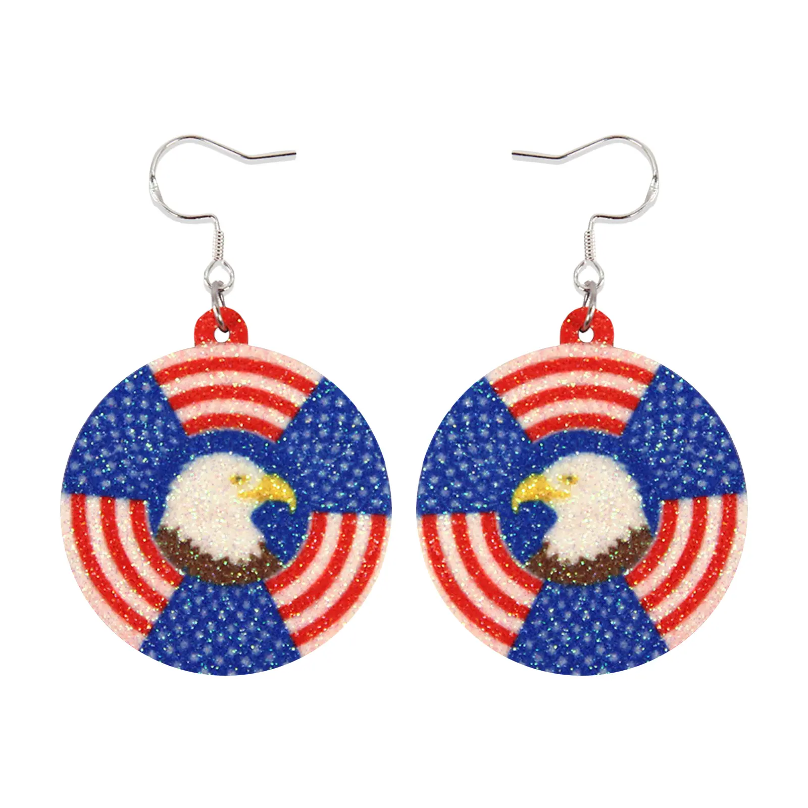Women Patriotic Drop Earrings Lightweight Elegant Felt 4th of July Dangle Earrings Fashion Statement Jewelry Present