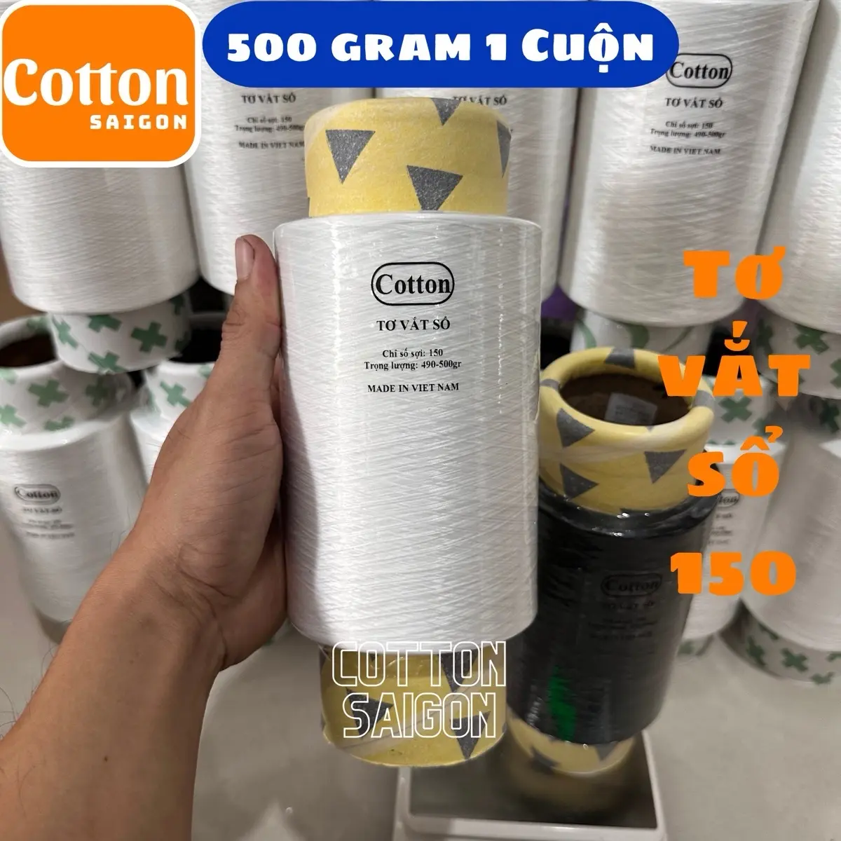 Tơ vắt sổ trắng đen 150 500gr/ cuộn hàng loại tốt