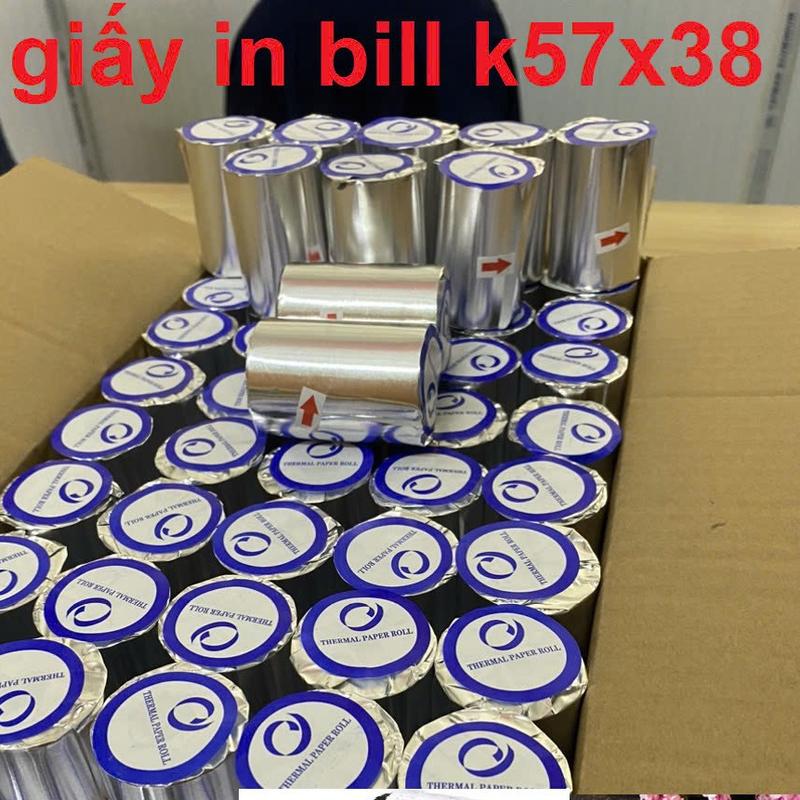 ( 100 CUỘN ) GIẤY IN BILL NHIỆT K57 x 38 , GIẤY IN HÓA ĐƠN DÀNH CHO MÁY POS CẦM TAY ,MÁY QUẸT THẺ NGÂN HÀNG