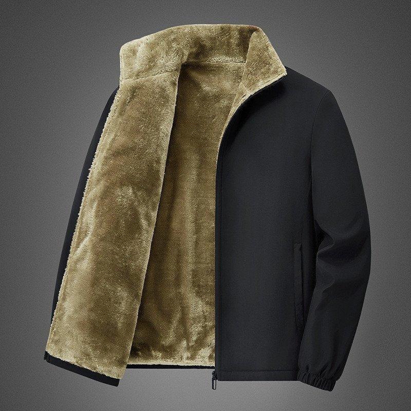 Áo khoác lót lông nam  - Chất vải gió tráng chống nước, lót lông dày dặn, chống gió, chống mưa nhẹ