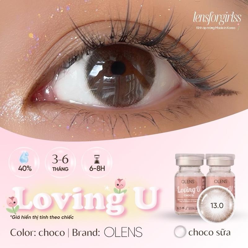Kính áp tròng nâu choco tự nhiên LOVING U CHOCO chính hãng OLENS | Hsd 3-6 tháng | Lens cận | LENSFORGIRLSS