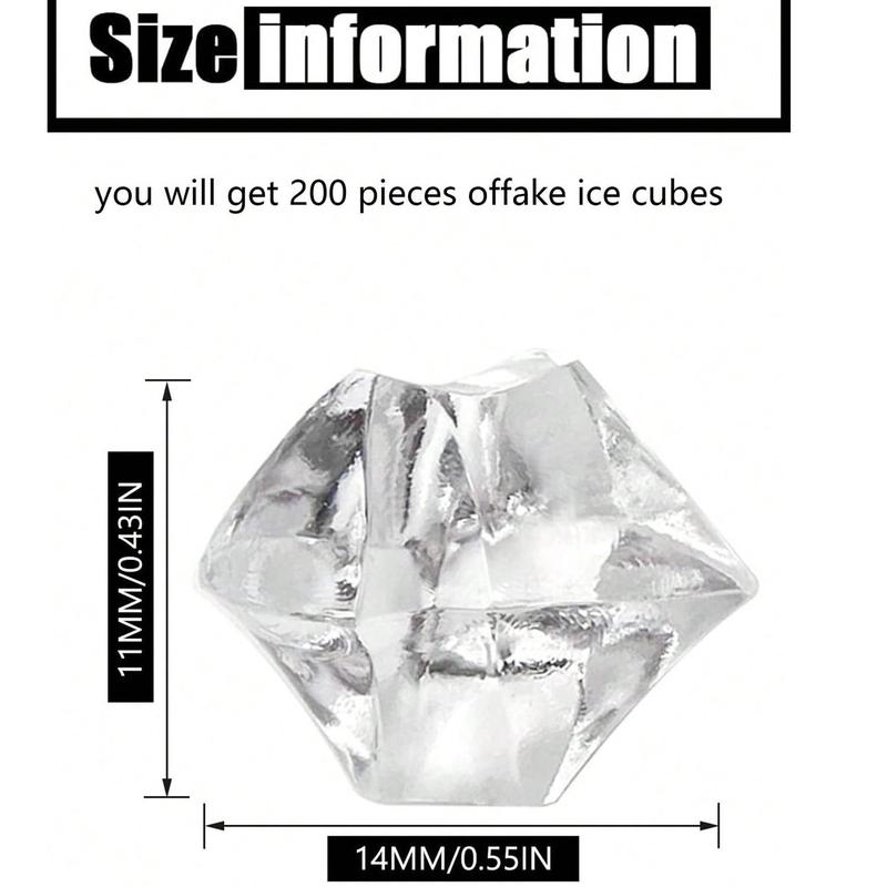 Clear Ice Rock Shape Vase Filler, 200pcs/set Faux Crystal Plastic Ice Cube Diamond Gemstone for Vase Filler, Home Decor, Desktop Scatter, Party, Wedding, Art & Crafts, Ornaments 1