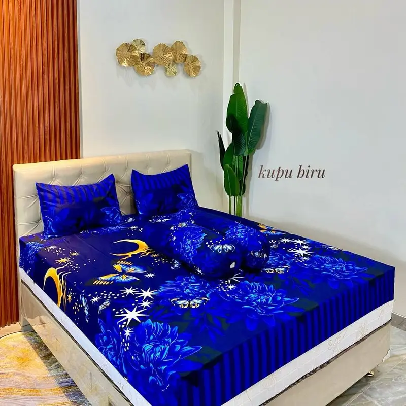 Sprei Motif Cantik Kain Katun Disperse Satu Set Sarung Bantal Sarung Guling Cotton Disperse 3