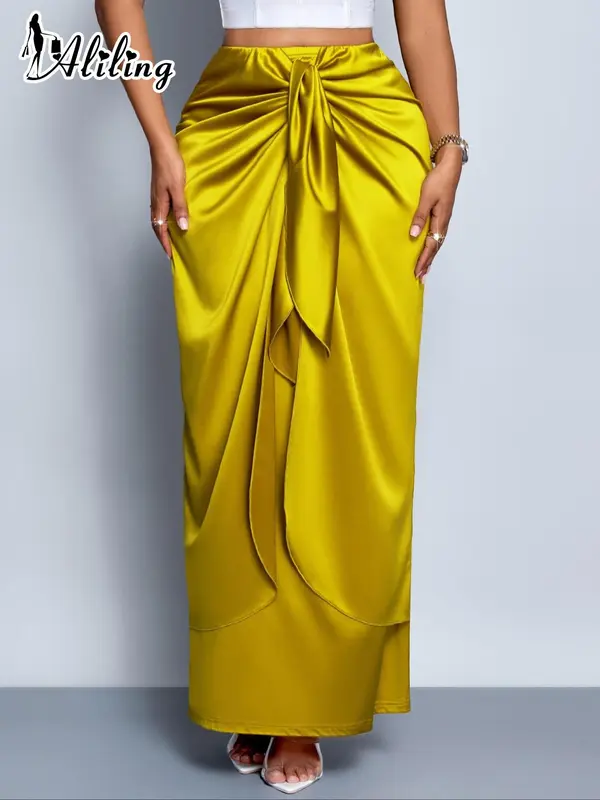 Women's Solid Color Skirt, Elegant Fashion Casual Skirt for Party Dating Wear, Ladies Summer Clothes 0