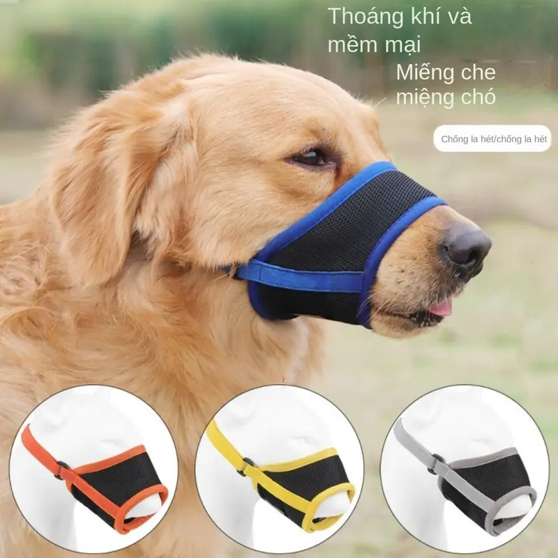 Mặt nạ cho chó, để huấn luyện thú cưng, chống vết cắn, chống sủa, chống tình huống Nhiễm Nhầm Lưới thoáng khí, có thể điều chỉnh 1