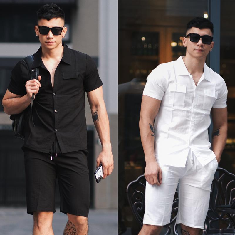 Bộ Quần Áo Nam Nữ - Bộ Đũi Xước Cổ Bẻ Cao Cấp Mềm Mịn Thoáng Mát #2 màu Trẻ Trung Menswear Polo