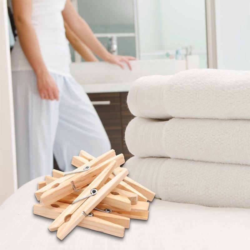 Pack of 100 Wooden Pegs Strong Clothes Pegs for Washing Lines Arts & Crafts Washing Pegs & Photo Hanging 2