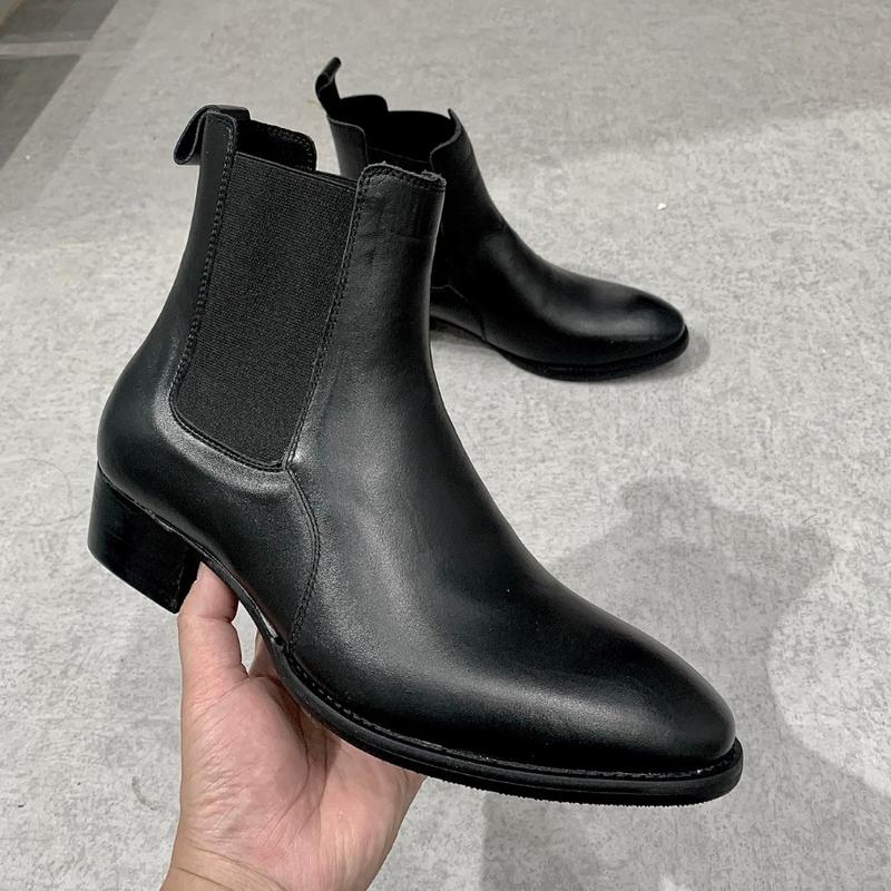 Product Introduction of Chelsea Boot Nam Kiểu Dáng Cao Cổ Thời Trang, Giày Da Nam Trơn Bóng Đế Cao 4cm - Xưởng Giày Chelsea Boot 79