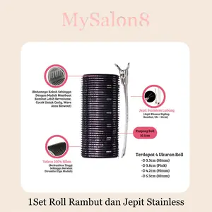 1 Set Roll Rambut JUMBO 10.5cm + Jepit Stainless / 1set Roll Jepit