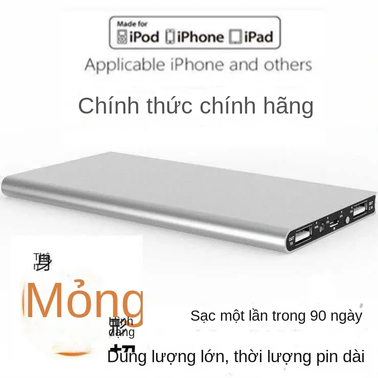 Sạc Dự Phòng Siêu Mỏng, Sản Phẩm Mới, Dung Lượng Lớn (20000 mAh), Cầm Tay, Thích Hợp Sử Dụng Ngoài Trời, Tiện Lợi, Tương Thích Với Huawei, Oppo, Xiaomi Và IPhone, Nguồn Điện Di Động Thông Dụng