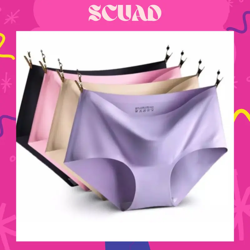 Celana Dalam Seamless Tanpa Jahitan Anti Nyeplak Fashion Es Sutra CD Wanita CD01 0