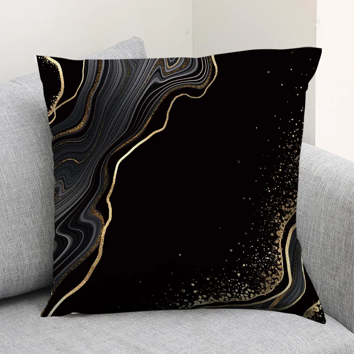Modern Cushion Cover without Filler, 1 Count Geometric Abstract Line Print Throw Pillow Cover for Bedroom Living Room Home Decor, Cozy Room Accessories