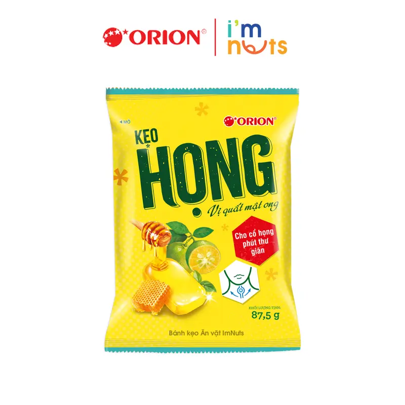 Kẹo ngậm Họng Orion vị Quất và Gừng mật ong, vị Bạc hà thảo mộc 1