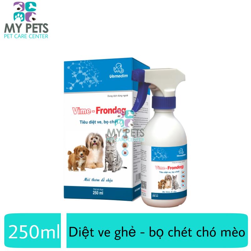 Vemedim Frondog Thuốc xịt diệt ve ghẻ bọ chét cho chó mèo -  Chai 250ml