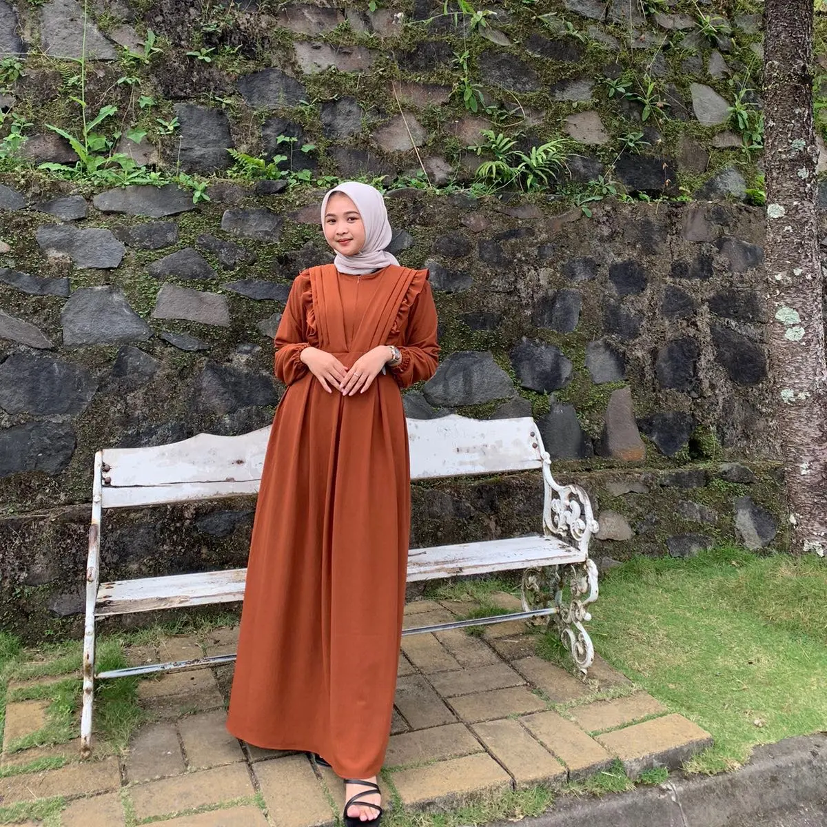 AURORA DRESS Gamis terbaru 2023 cringkle polos airflow premium all size Polos Katun Crinkle Cantik Karet