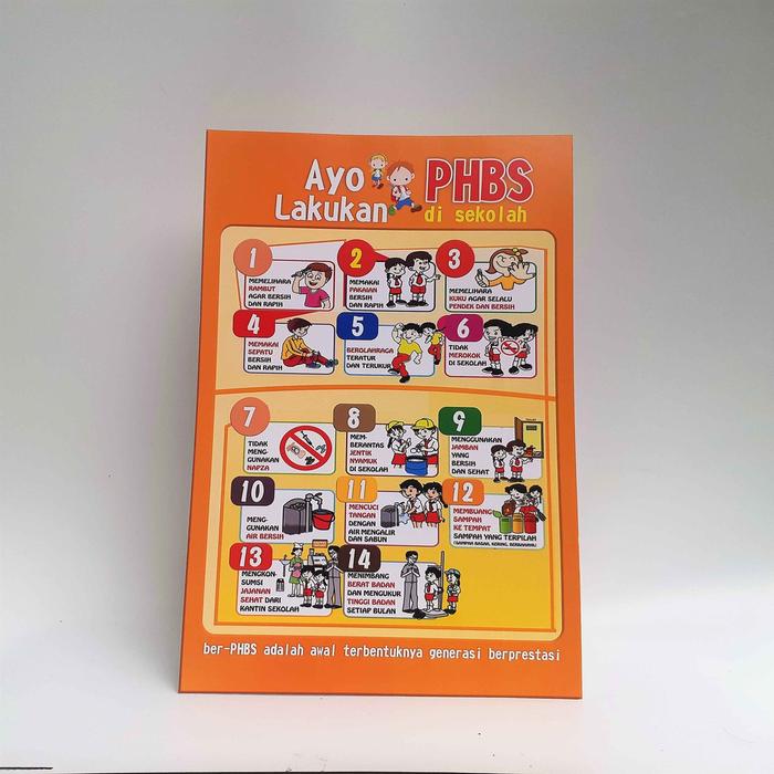 Gambar Poster PHBS Anak Sekolah, PHBS Sekolah, Sekolah Sehat, Poster UKS, LAMINATING dari Sahabat Sejasa Kab. Sleman Tokopedia