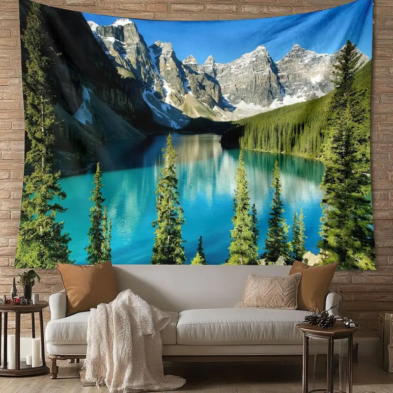Landscape Pattern Tapestry, Nature Landscape Tapestry, Wall Hanging Tapestry, Wall Art for Home Living Room Bedroom Office Decoration 0