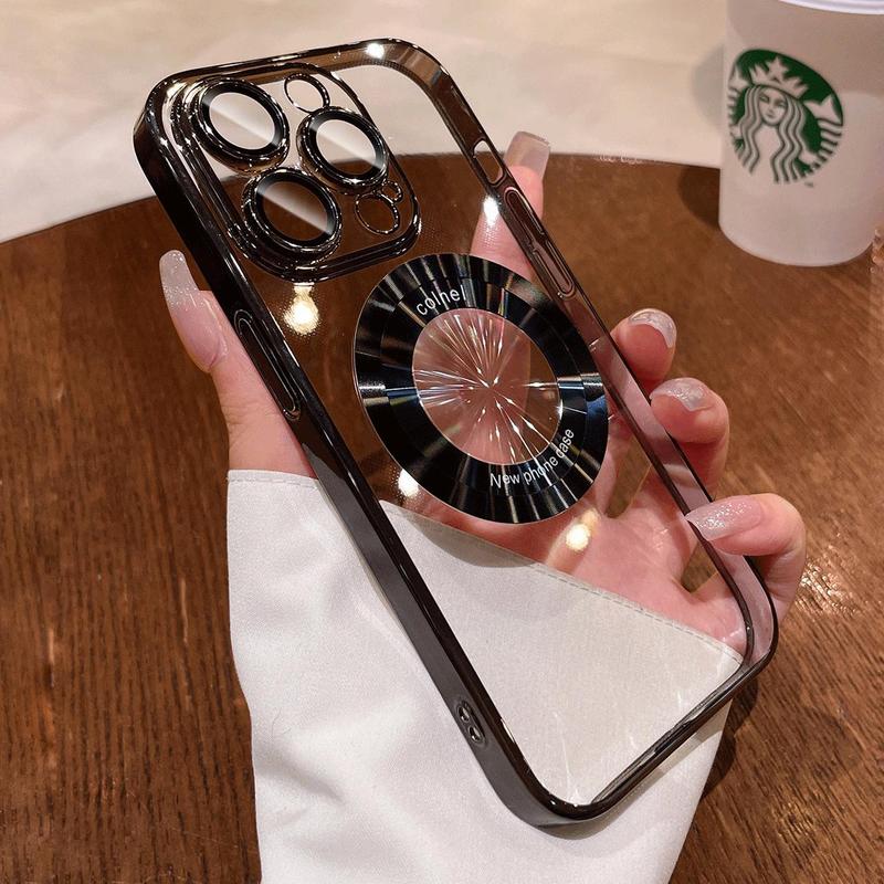 Christmas Ramadan Magnetic Transparent Phone Case (1 Piece), TPU Cellphone Protective Case, All-inclusive Shockproof Mobile Phone Cover For iPhone 11 12 13 14 15 Pro Max, Smartphone Protector Accessories 6