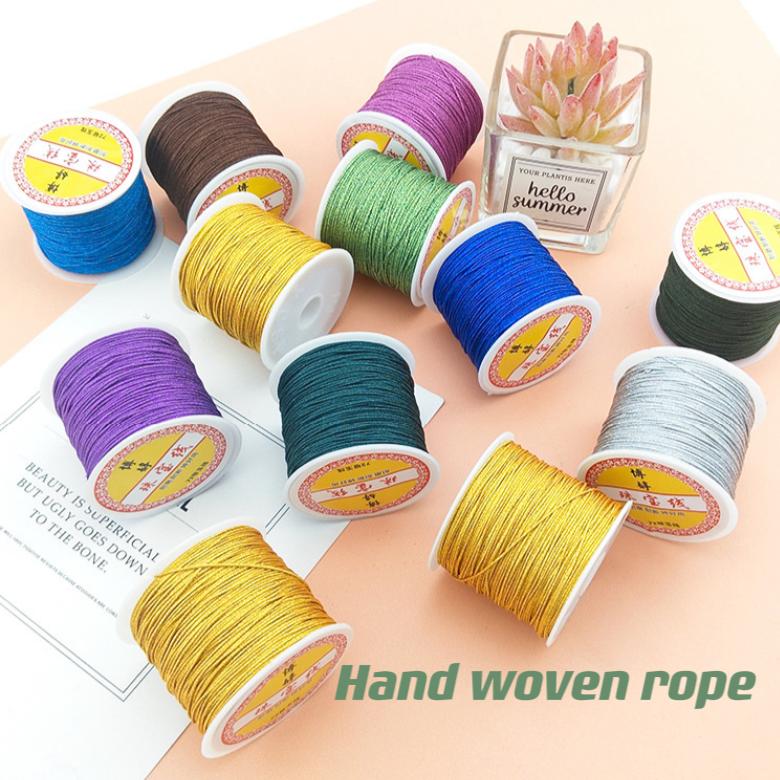 Small Binding Rope Thread 50M/Roll 0.8mm Multicolor Weaving Thread Nylon Cord Thread 100PCS ...