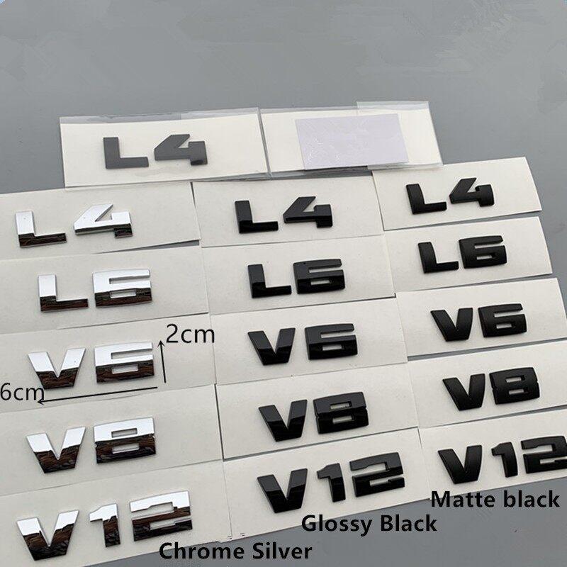 Fashion 1pc letters V6 V8 V12 L4 L6 Emblem Chrome Car sticke - TikTok ...