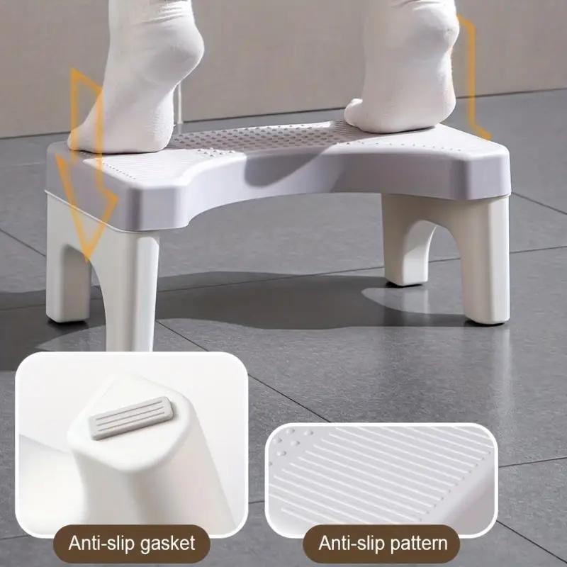 Product Introduction of Toilet Potty Stool for Adults, 1 Count Portable Squatting Poop Foot Stool, Bathroom Non-slip Toilet Assistance Step Stool, Portable Toilet Footstool 3