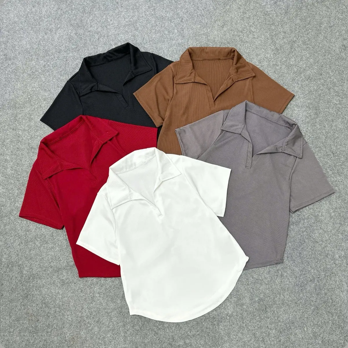 Áo thun polo bigsize nữ tay ngắn vạt bầu chất tăm mềm mịn tôn dáng phong cách basic - G178