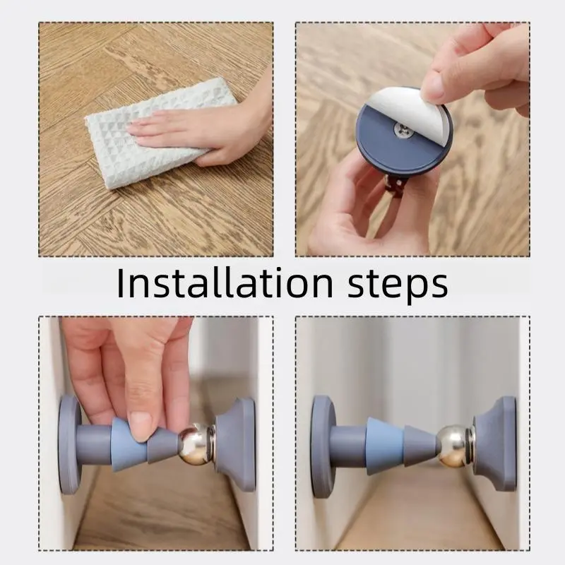 Magnetic Door Stop, Self-adhesive Door Stop, Anti-collision Silicone Door Stop, Door Hardware for Home Use 5