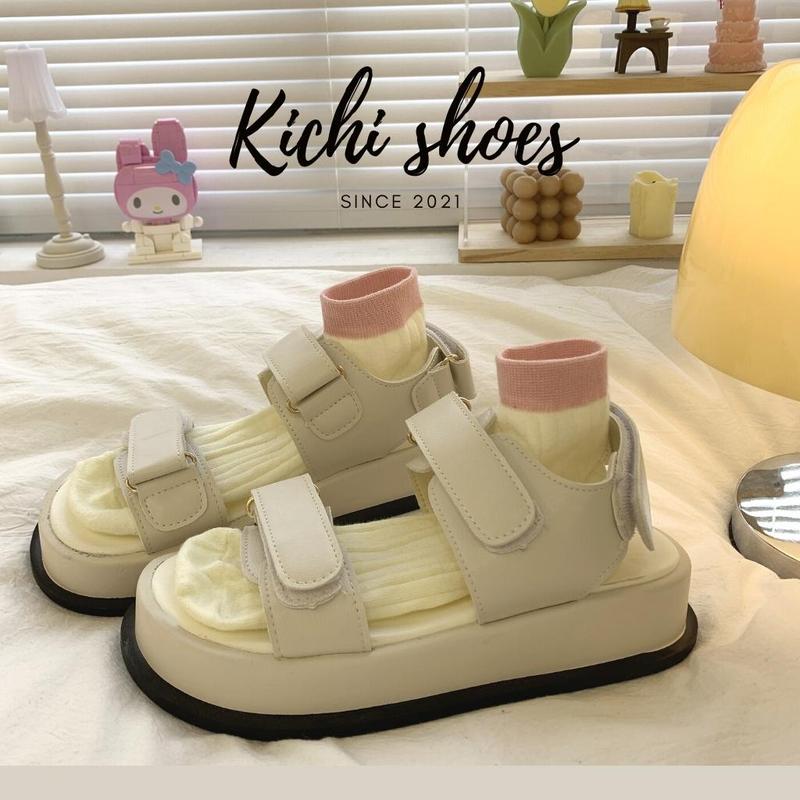 Sandal quai ngang 2022 Q22 dép quai hậu đi học phong cách ulzzang Kichi Shoes